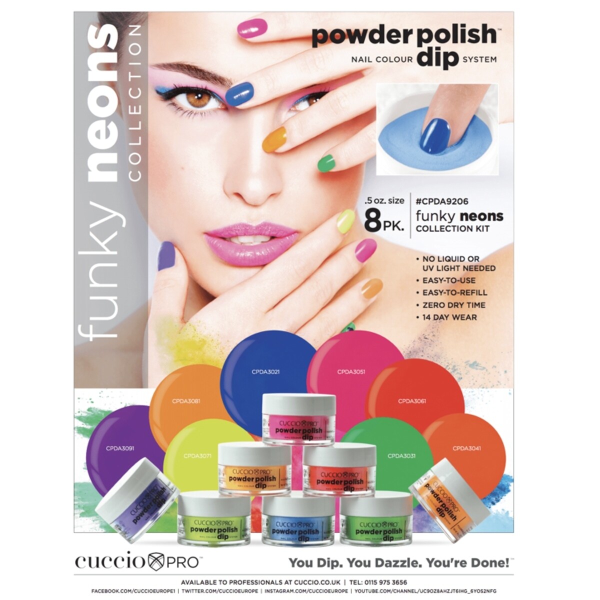Powder Polish Dip Set – Funky Neon 8 x 14 g
