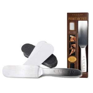 Metalna turpija za pete sa abrazivnim nastavcima 15×80 grit (crni) &amp; 15×180 grit (beli)