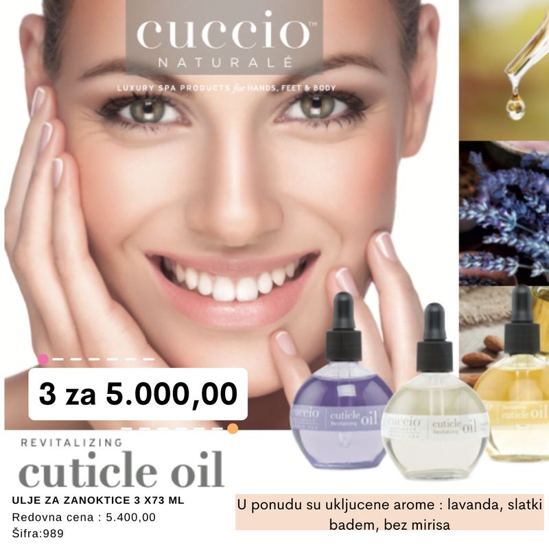 Ulje za zanoktice 3 x73 m lavanda, slatki badem , bez mirisa