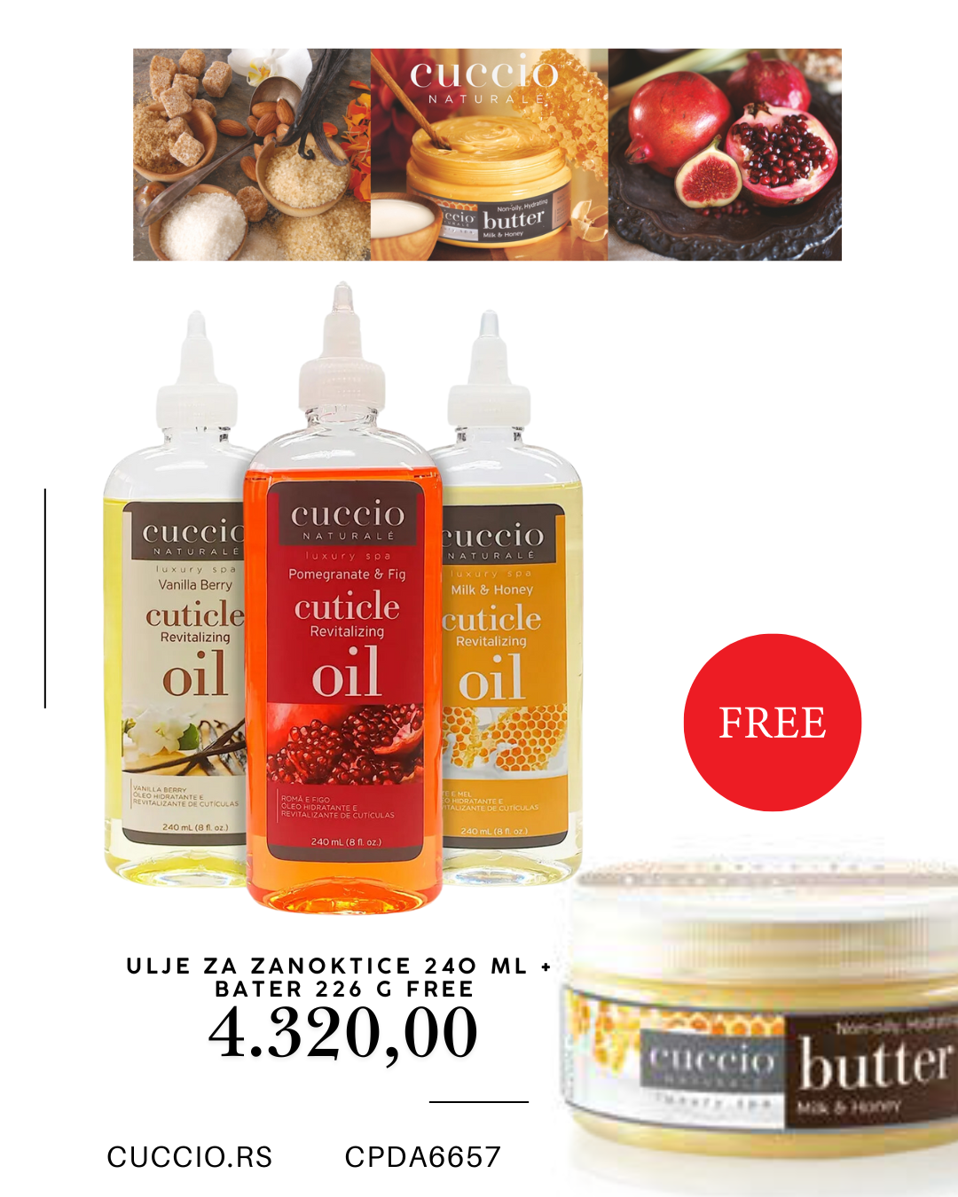 Ulje za zanoktice 240 ml + Butter Body 226 g FREE