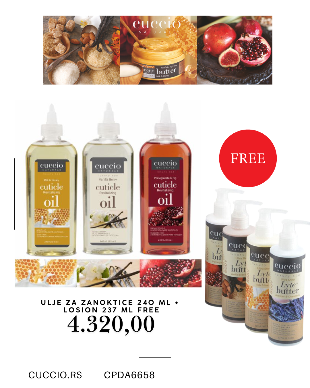 Ulje za zanoktice 240 ml + Lyte Butter 237 ml FREE