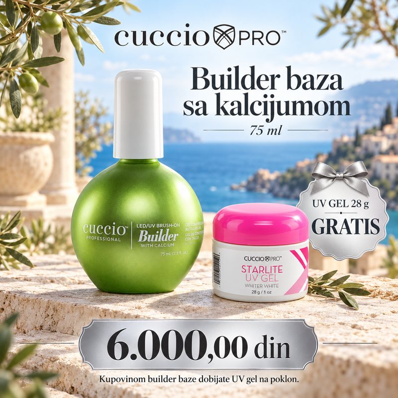 Builder Baza sa kalcijumom 75 ml + UV gel 28 g FREE