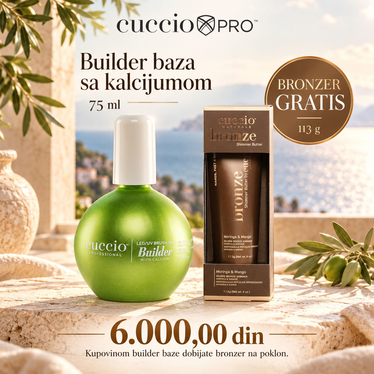 Builder Baza sa kalcijumom 75 ml + butter bronzer 113 g FREE
