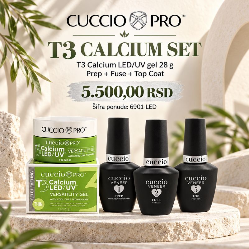 Prep, Fuse, Top Coat ,T3 UV/LED Calcium Gel 28 g
