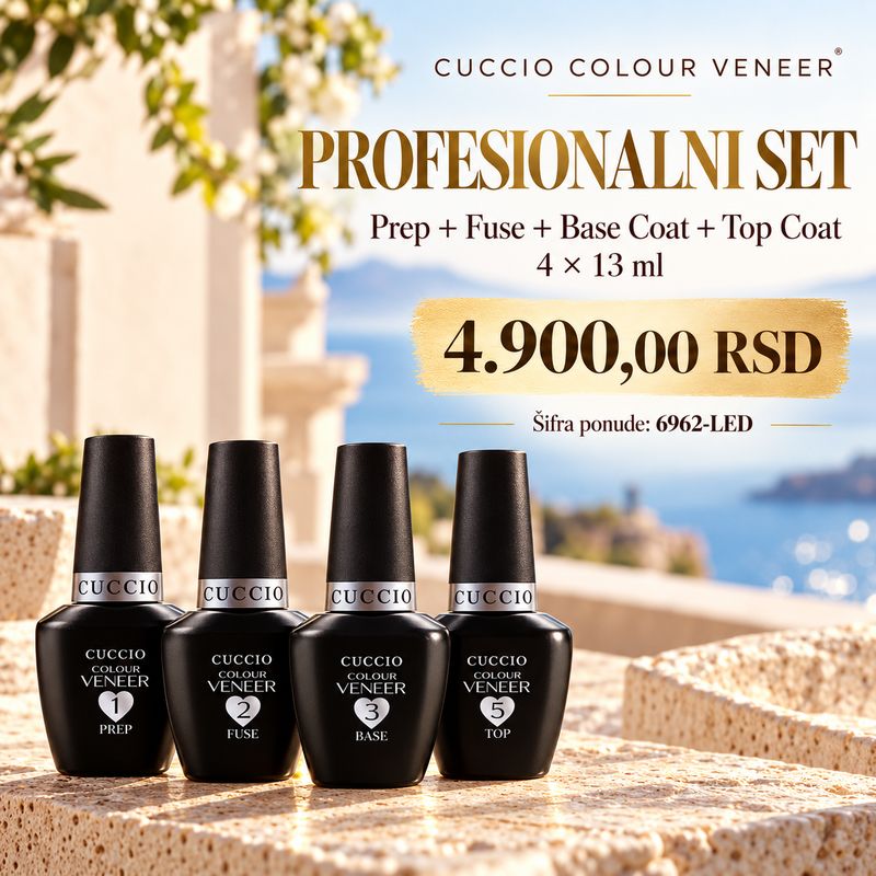 Prep 13 ml, Fuse 13 ml ,  Base Coat 13 ml, Top Coat 13 ml