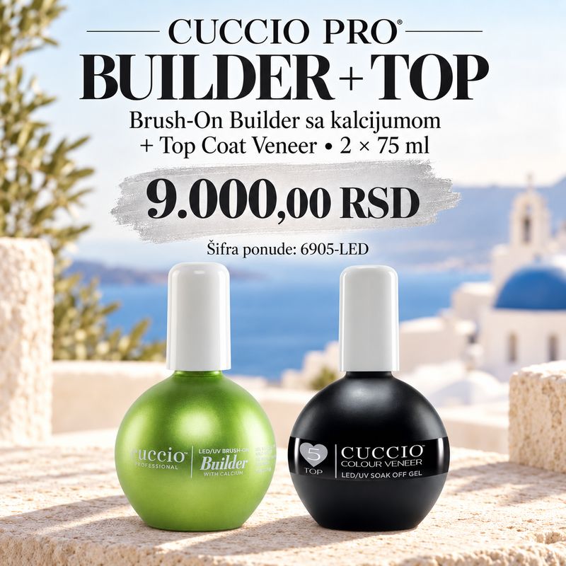Builder Brush-On sa kalcijumom + Top Coat Veneer 2 x 75 ml