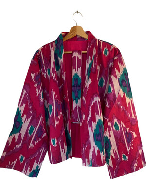Kimono Katoen Ikat Print Onesize