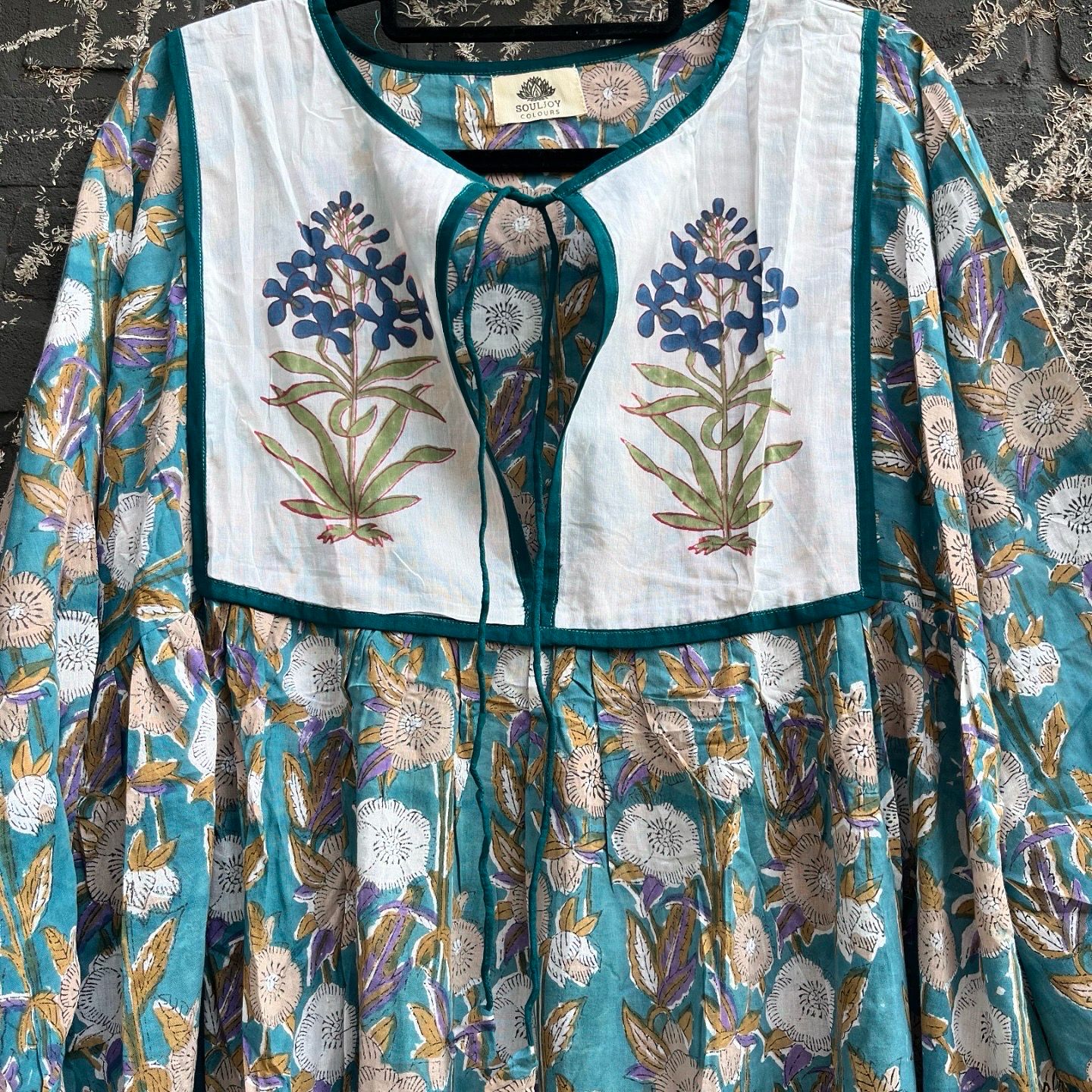 Jurk Bloem blauw