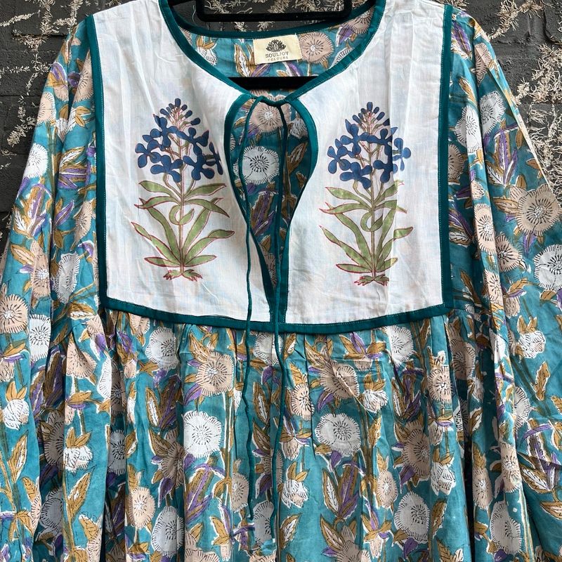 Jurk Bloem blauw Jurk Bloem blauw