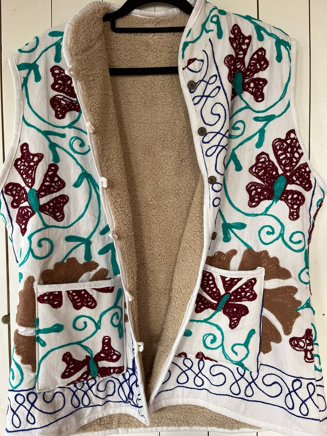 Suzani gilet gevoerd