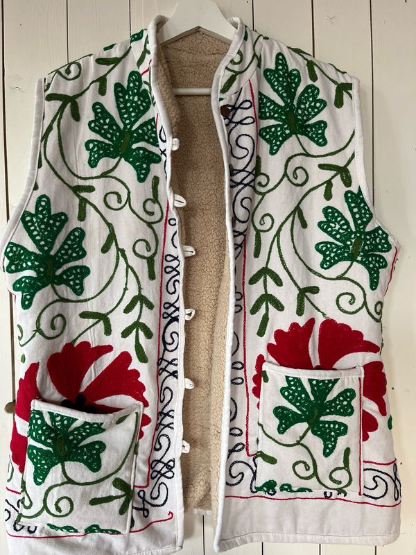 Suzani gilet gevoerd