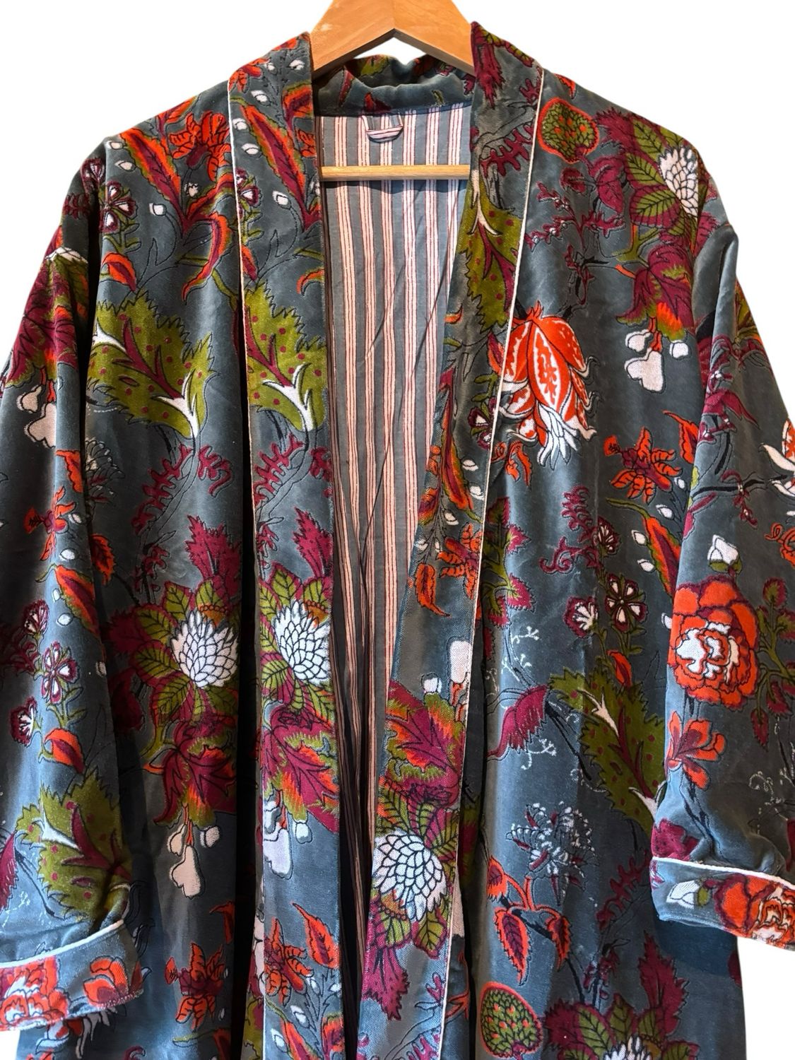 Lange fluwelen kimono