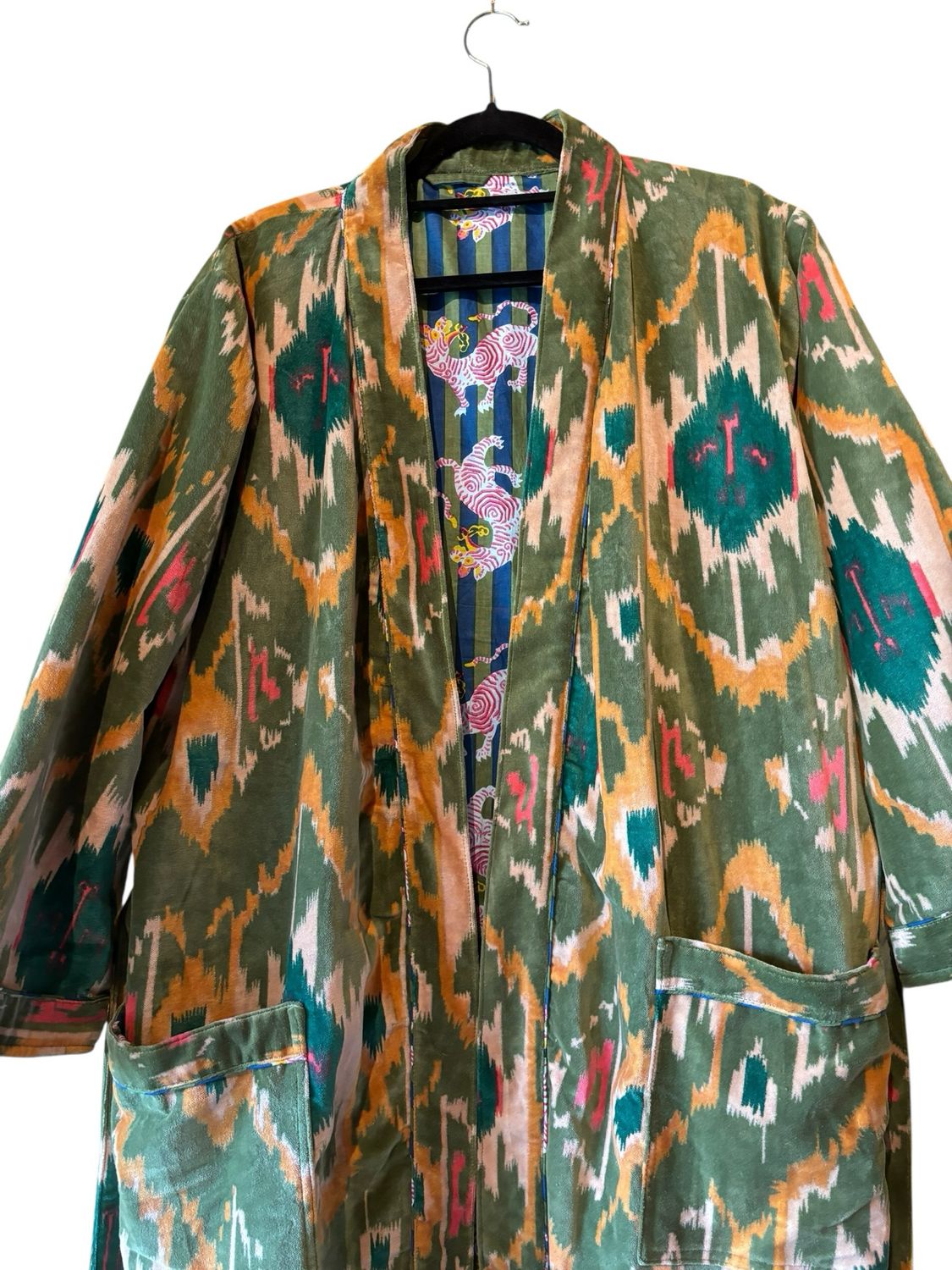 Lange fluwelen kimono
