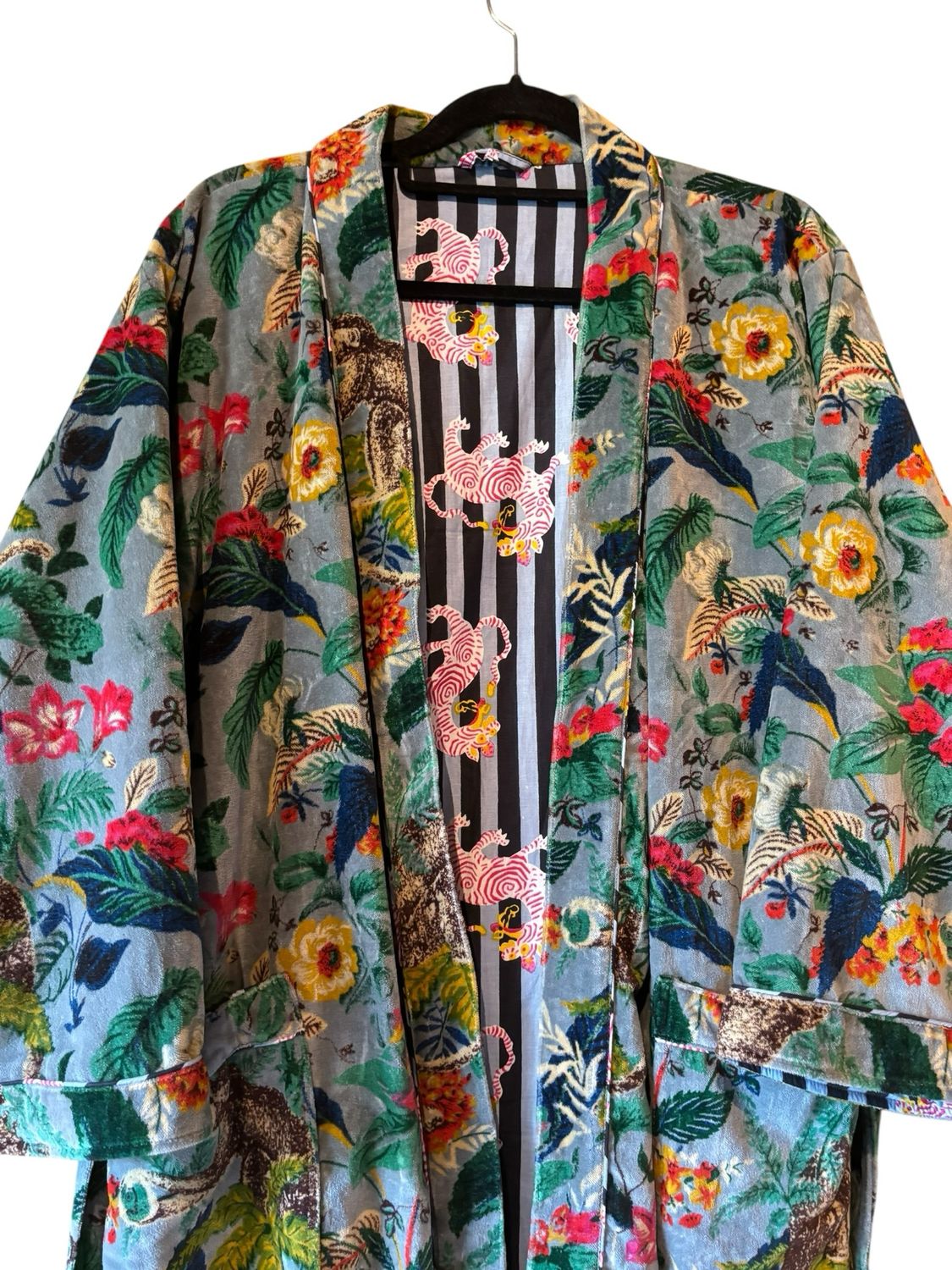 Lange fluwelen kimono