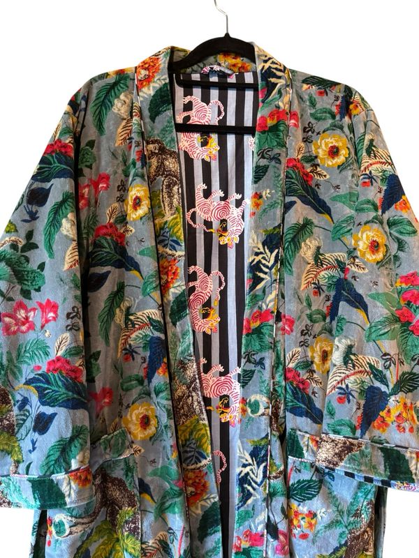 Lange fluwelen kimono