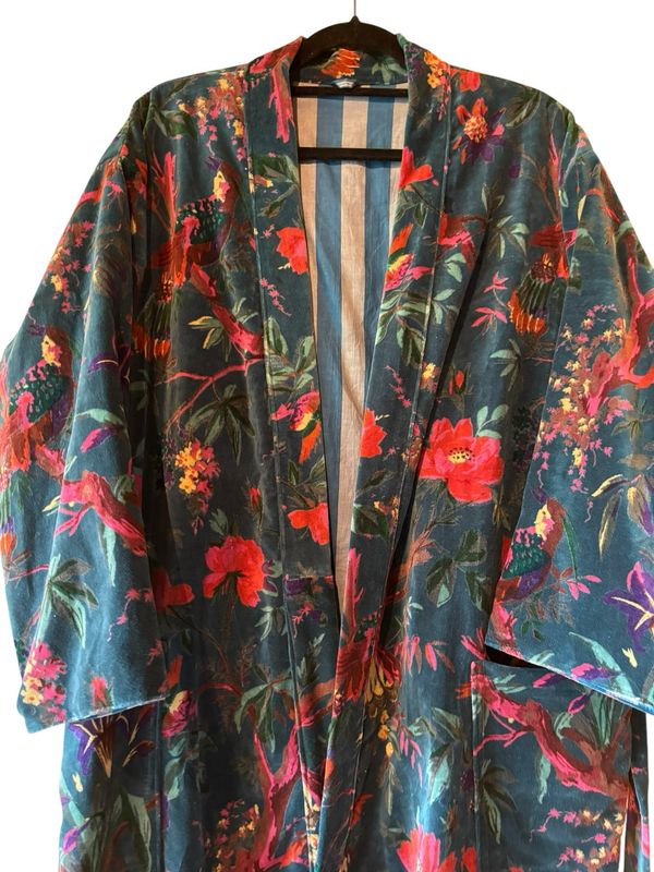 Lange fluwelen kimono