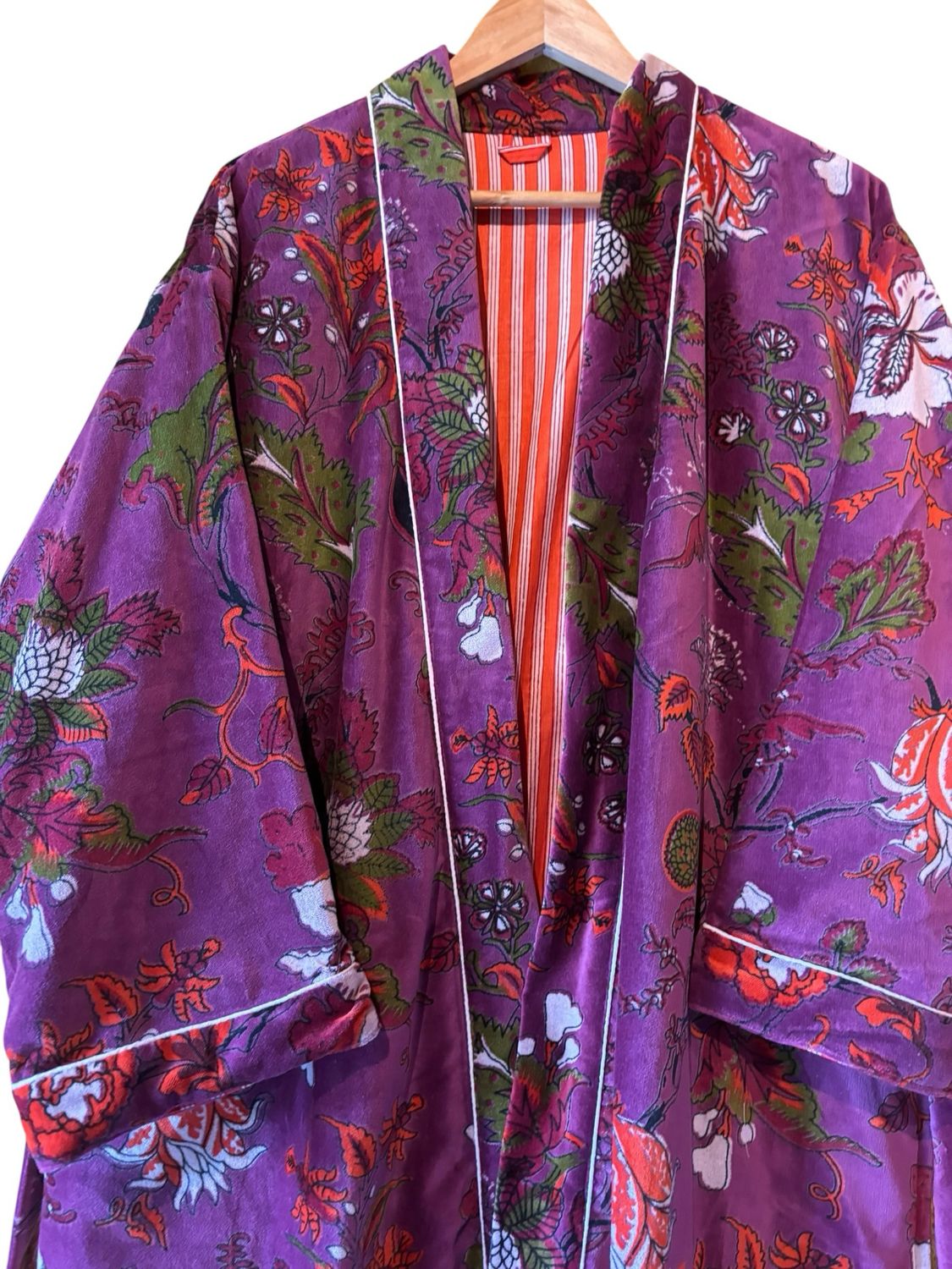 Lange fluwelen kimono