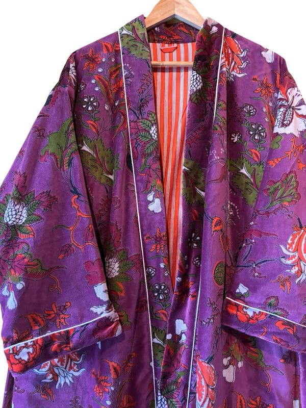 Lange fluwelen kimono