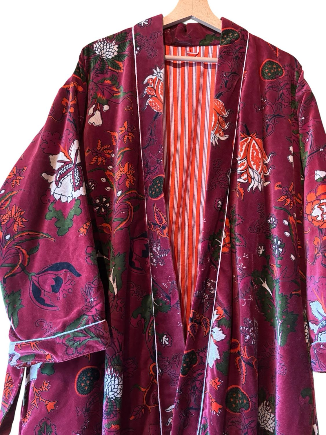 Lange fluwelen kimono