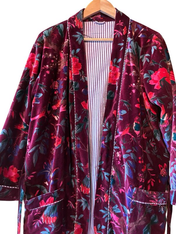 Lange fluwelen kimono