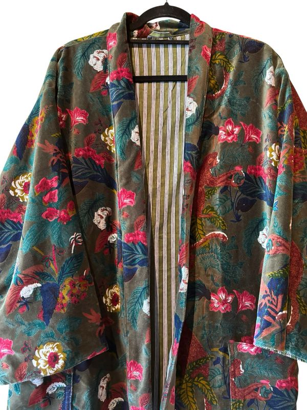 Lange fluwelen kimono