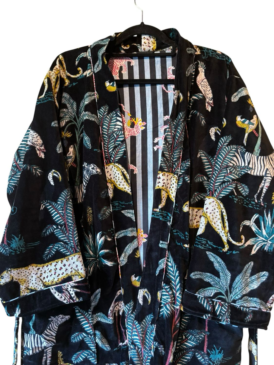 Lange fluwelen kimono