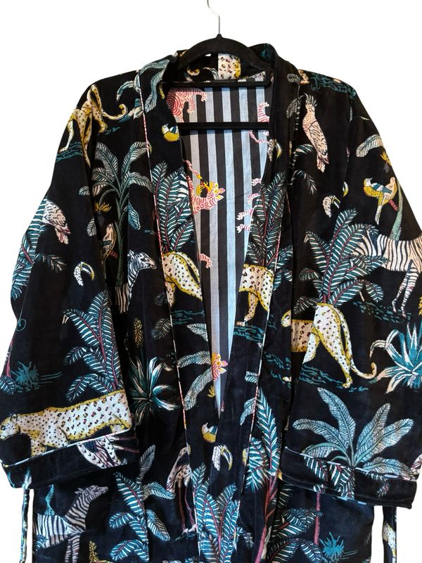 Lange fluwelen kimono