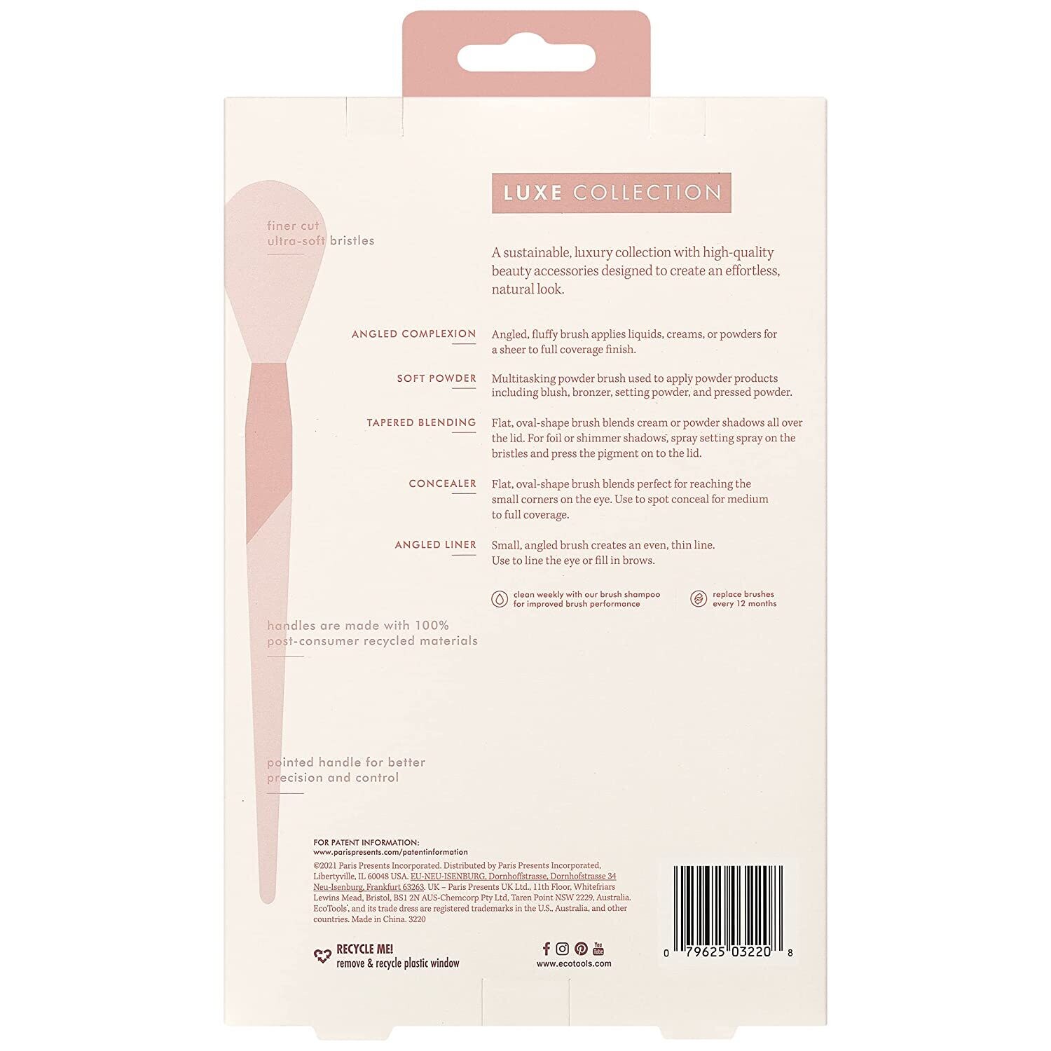 EcoTools Luxe Natural Elegance Professional Face Makeup &amp; Foundation Brush Set