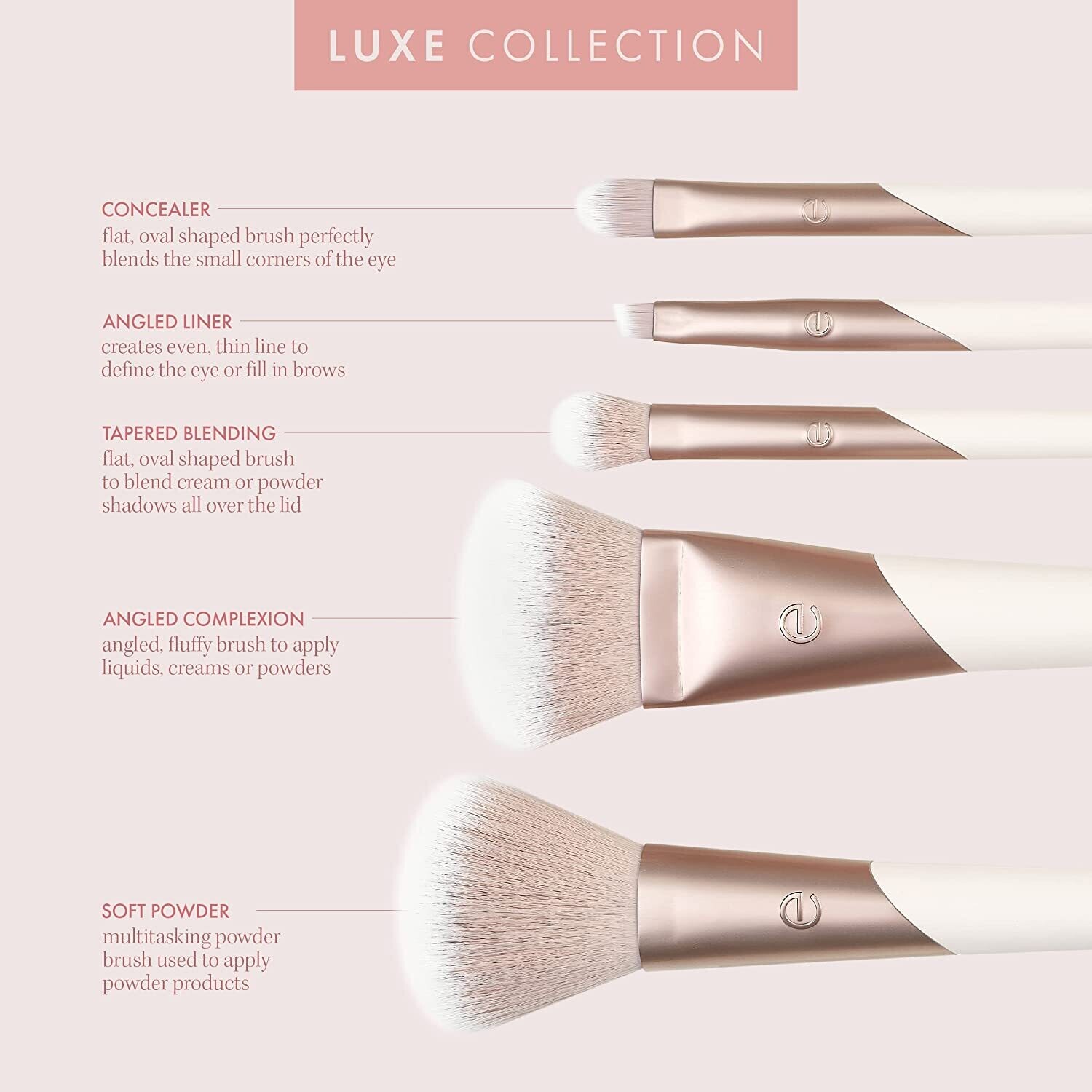 EcoTools Luxe Natural Elegance Professional Face Makeup &amp; Foundation Brush Set