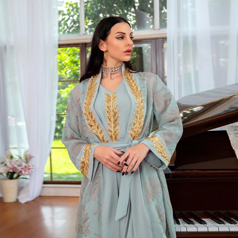 New Elegant Women&#39;s Fashion Dresses Set Turkey Style