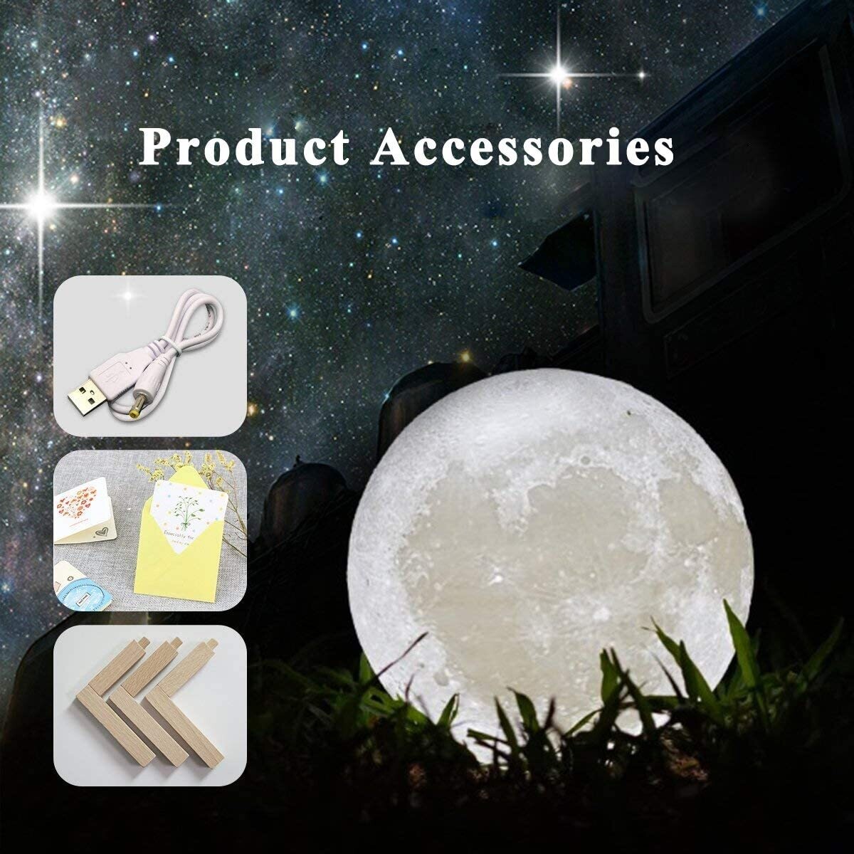 Mydethun Moon Lamp (5.9 inch) - 3D Lunar Lamp - Moon Light - Night Lights for Kids