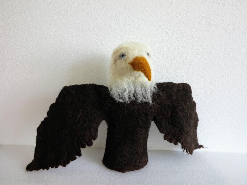 Bird hand puppets - Handmade from wool