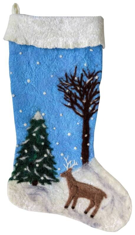 Hand-felted wool Christmas stockings