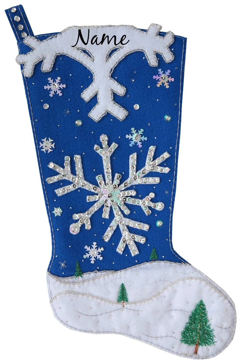 Christmas stockings with sequins - personalized