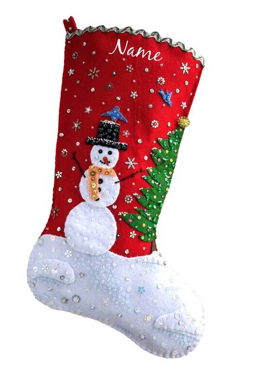 Christmas stockings with sequins - personalized