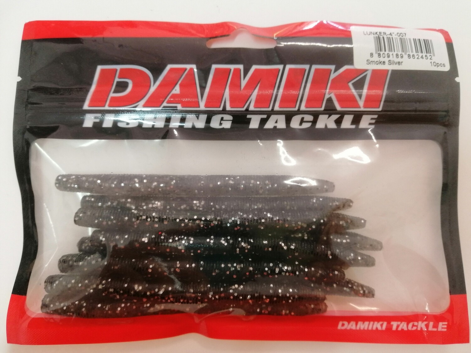 Damiki Lunker 4&#39;&#39; Smoke silver