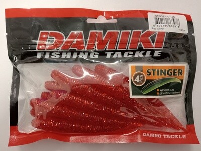 Damiki Stinger 4&#39;&#39; red silver 10pcs
