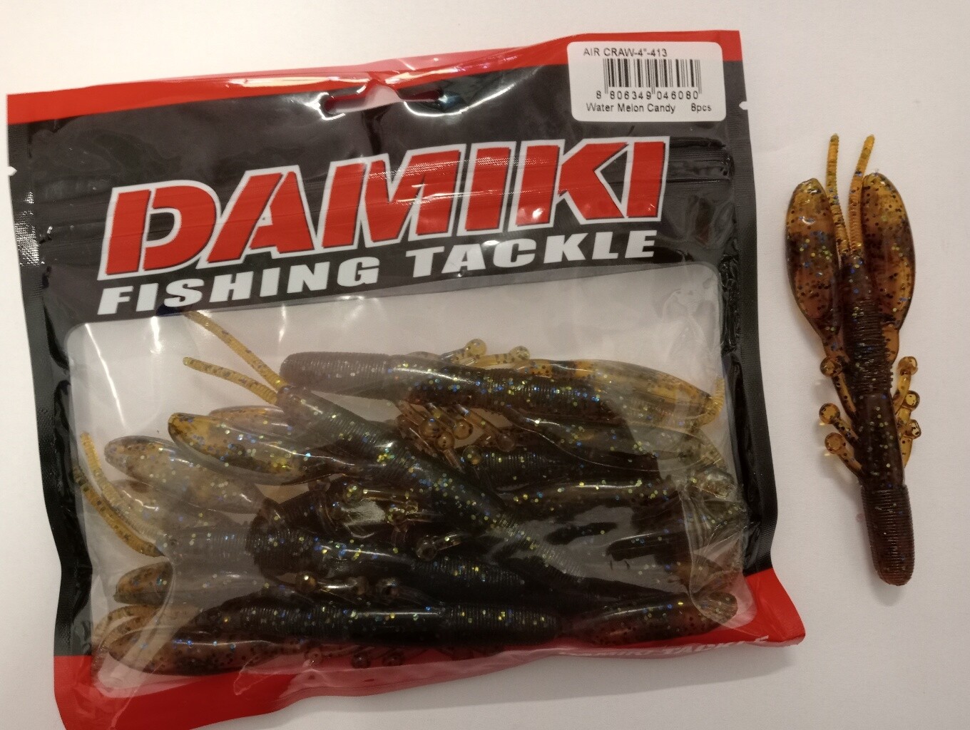Damiki Air Craw 4&#39;&#39; water melon candy 8pcs