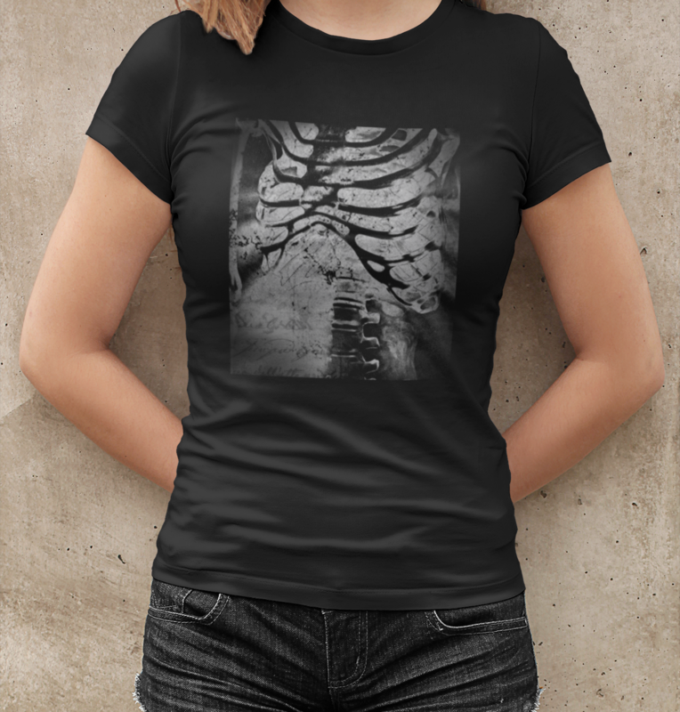Grunge Fitted Shirt - Skeleton