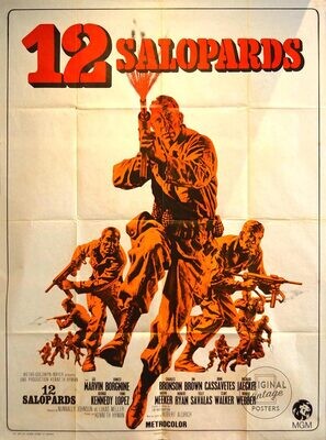 Affiche ancienne cinéma - Les 12 salopards - Lee Marvin - Charles Bronson - Cassavetes - 1967