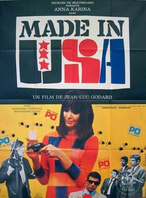 Affiche ancienne cinéma - Made in USA - Godard - Karina - Faithfull - 1966