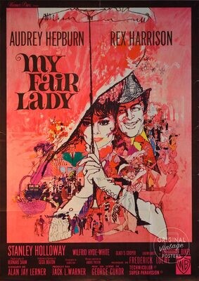 Affiche ancienne cinéma - My Fair Lady - Audrey Hepburn - 1964