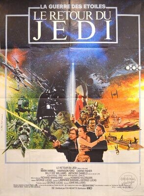 Affiche ancienne cinéma - La guerre des étoiles - Le retour du Jedi - Harrison Ford - 1983