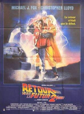 Affiche ancienne cinéma - Retour vers le futur 2 - Michael J. Fox - Christopher Lloyd - 1989