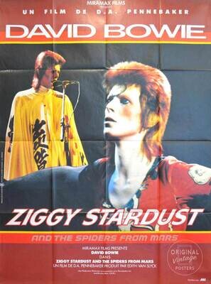 Affiche ancienne spectacle - David Bowie - Ziggy Stardust and the Spiders from Mars - François Plassat - 1973