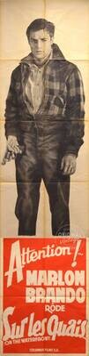 Affiche ancienne cinéma - Sur les quais - Elia Kazan - Marlon Brando - 1954