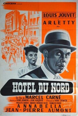 Affiche ancienne cinéma - Hôtel du nord - Marcel Carné - Louis Jouvet - 1938