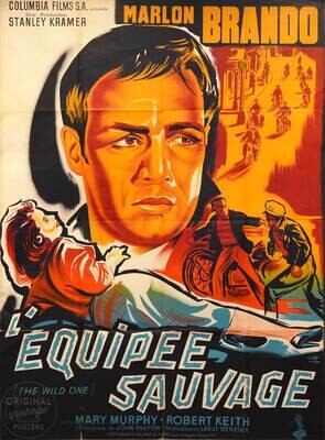 Affiche ancienne cinéma - L équipée sauvage - Marlon Brando - 1953