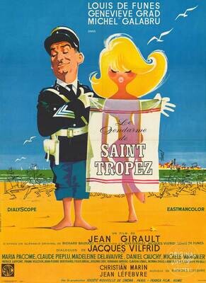 Affiche ancienne cinéma - Le gendarme de Saint-Tropez - Louis de Funès - 1964