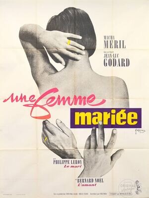 Affiche ancienne cinéma - Une femme mariée - Godard - 1967